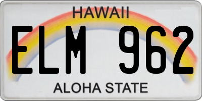 HI license plate ELM962