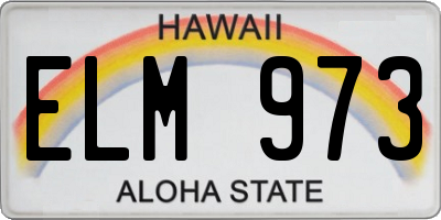 HI license plate ELM973