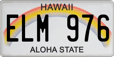 HI license plate ELM976