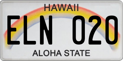 HI license plate ELN020