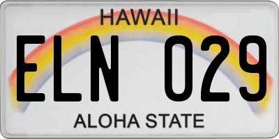 HI license plate ELN029
