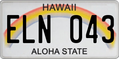 HI license plate ELN043