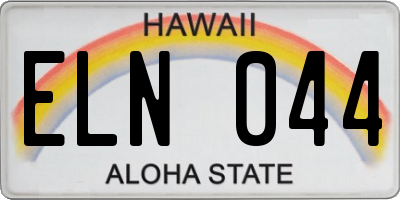 HI license plate ELN044