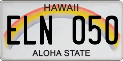 HI license plate ELN050