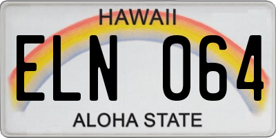 HI license plate ELN064