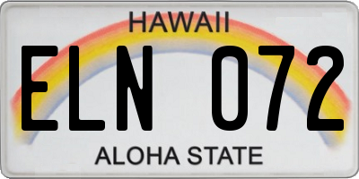 HI license plate ELN072