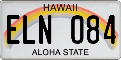 HI license plate ELN084