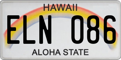 HI license plate ELN086