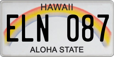 HI license plate ELN087