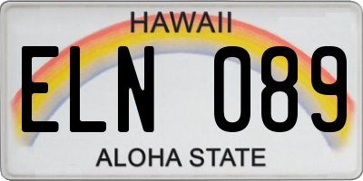 HI license plate ELN089