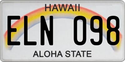 HI license plate ELN098