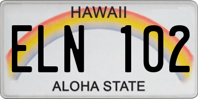HI license plate ELN102