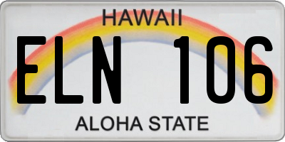 HI license plate ELN106