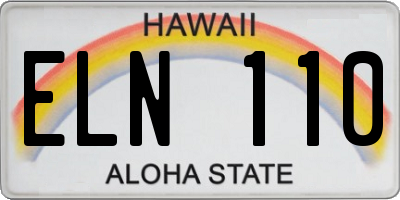HI license plate ELN110