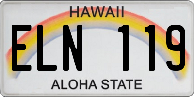 HI license plate ELN119