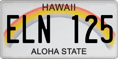 HI license plate ELN125
