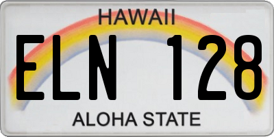 HI license plate ELN128