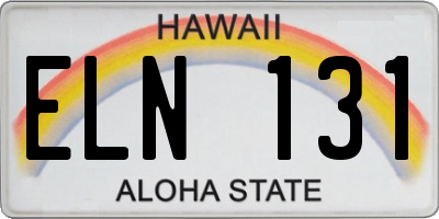 HI license plate ELN131