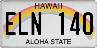 HI license plate ELN140