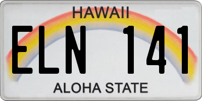 HI license plate ELN141