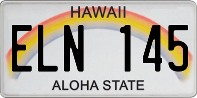 HI license plate ELN145