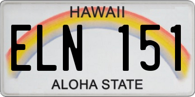 HI license plate ELN151
