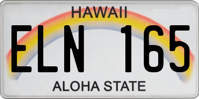 HI license plate ELN165