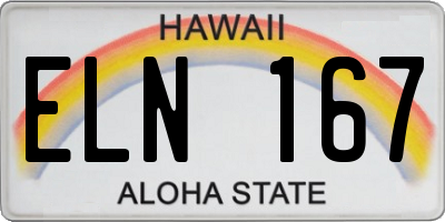 HI license plate ELN167