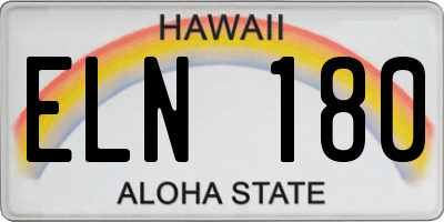 HI license plate ELN180