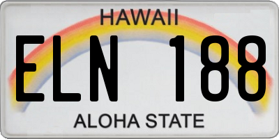 HI license plate ELN188
