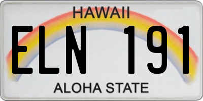 HI license plate ELN191