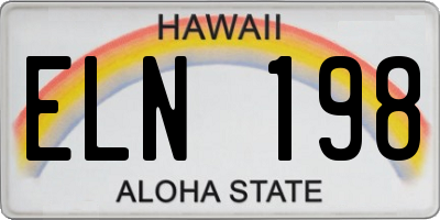 HI license plate ELN198