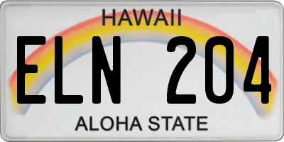 HI license plate ELN204