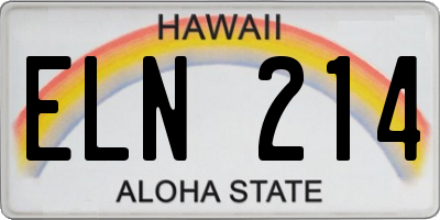 HI license plate ELN214