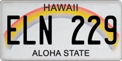 HI license plate ELN229