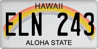 HI license plate ELN243
