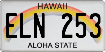 HI license plate ELN253