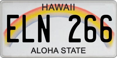 HI license plate ELN266