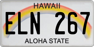 HI license plate ELN267