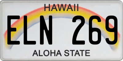 HI license plate ELN269