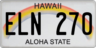 HI license plate ELN270