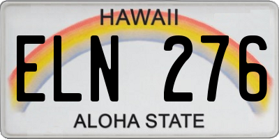 HI license plate ELN276