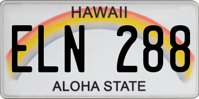 HI license plate ELN288