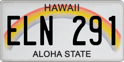 HI license plate ELN291