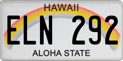 HI license plate ELN292
