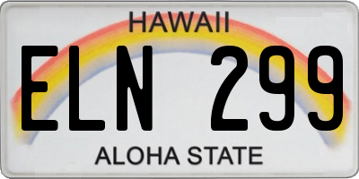 HI license plate ELN299