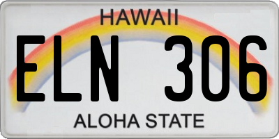 HI license plate ELN306
