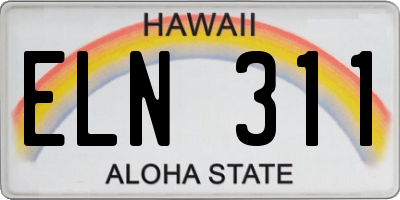 HI license plate ELN311