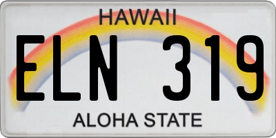 HI license plate ELN319
