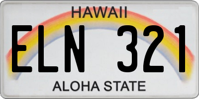HI license plate ELN321
